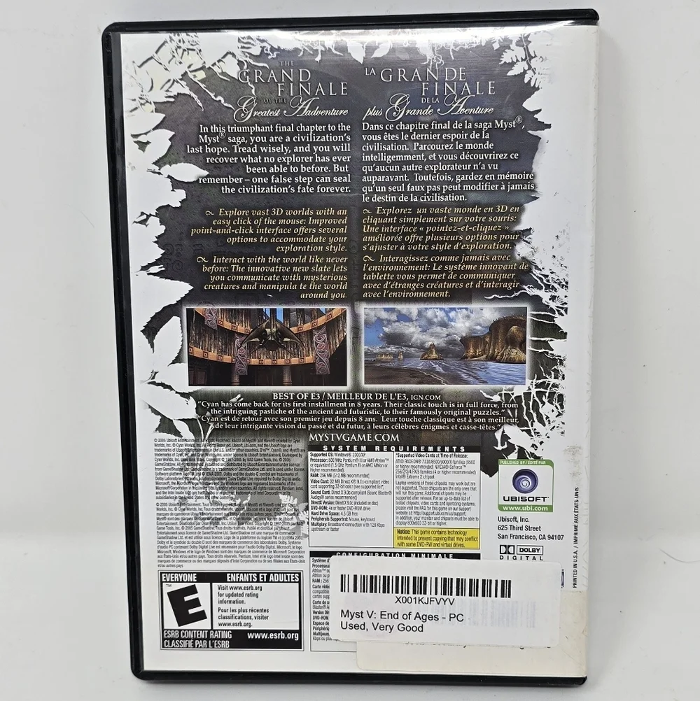 Myst V: end of ages (PC, 2005) video game‎ master piece edition